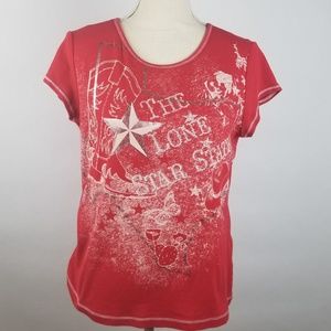 Blue Canyon Clothing Red The Lone Star State Sz L